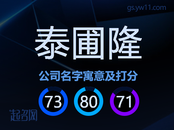 泰圃隆公司名字寓意及打分